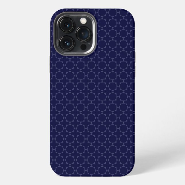 Dark Blue Islamic Geometric Pattern iPhone Case (Back)