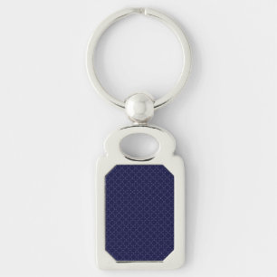 Dark Blue Islamic Geometric Pattern Key Ring