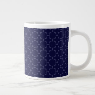 Dark Blue Islamic Geometric Pattern Large Coffee Mug