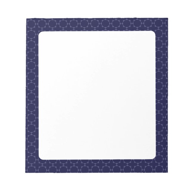 Dark Blue Islamic Geometric Pattern Notepad (Front)
