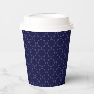 Dark Blue Islamic Geometric Pattern Paper Cups