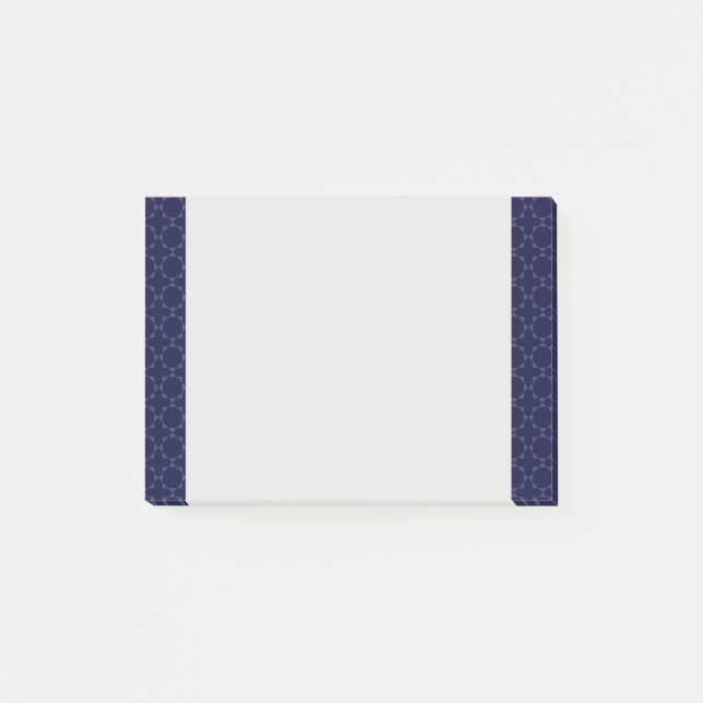 Dark Blue Islamic Geometric Pattern Post-it Notes (Front)