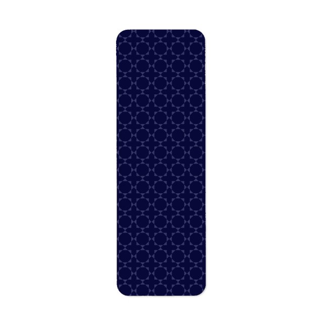 Dark Blue Islamic Geometric Pattern Return Address Label (Front)