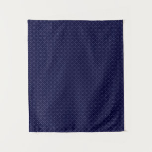 Dark Blue Islamic Geometric Pattern Tapestry