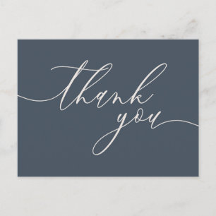 Dark Blue Ivory Gray Wedding Color Clean Photo Postcard