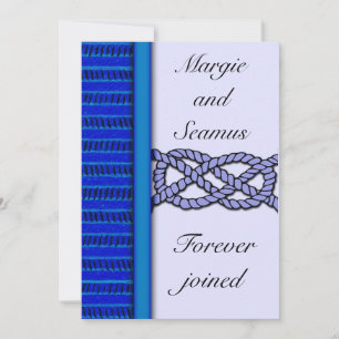 Dark Blue Knotted Nautical Wedding Invitation