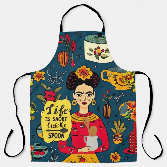 Dark blue ‘Leak the spoon’ apron  (Front)