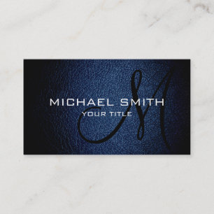 Dark Blue leather Business Card