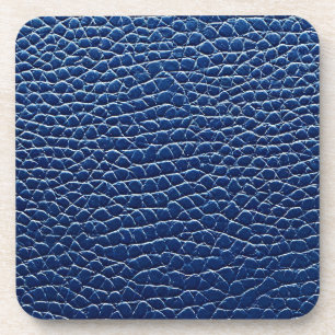 Dark blue leather pattern coaster