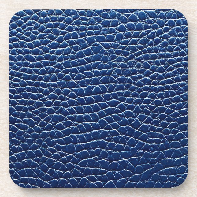 Dark blue leather pattern coaster (Front)