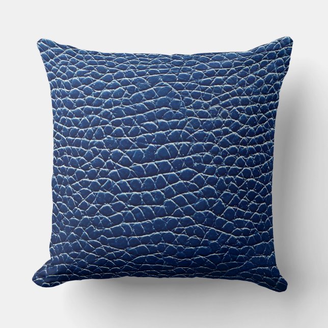 Dark blue leather pattern cushion (Front)