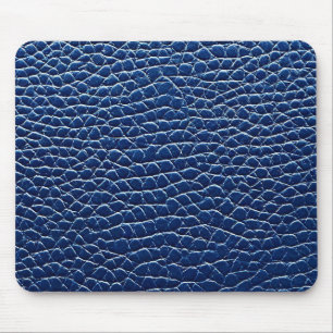 Dark blue leather pattern mouse pad