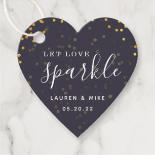 Dark Blue Let Love Sparkle Wedding Sparklers Favour Tags