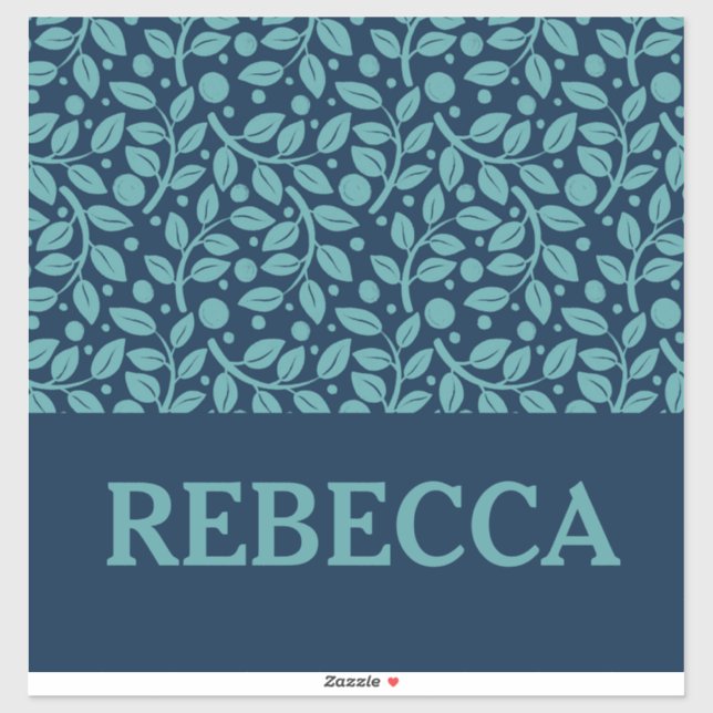 Dark Blue & Light Blue Leaf Pattern Luggage (Sheet)