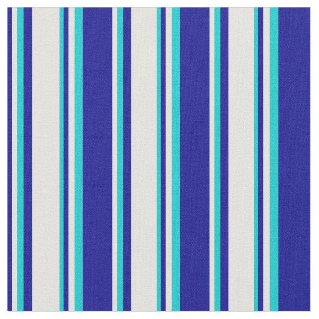 Dark Blue, Light Cyan & Dark Turquoise Coloured Fabric (Close Up)