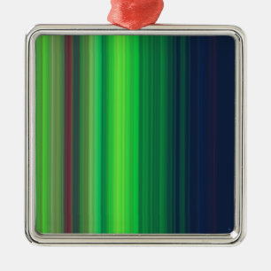 Dark Blue, Lime Green, and Red Gradient Metal Ornament
