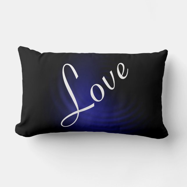 Dark Blue Love Lumbar Cushion (Front)