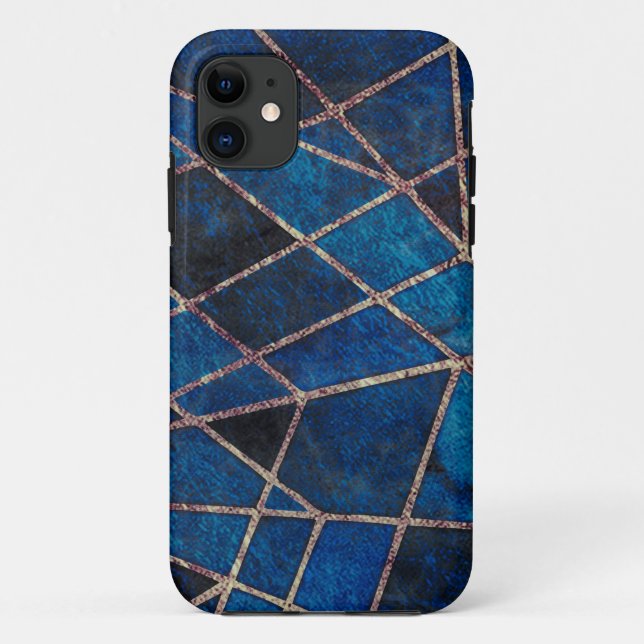 Dark Blue Marble Case-Mate iPhone Case (Back)