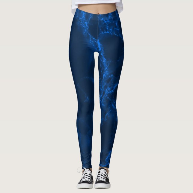 Dark Blue Marble Leggings (Front)