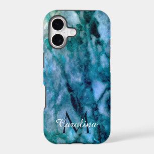 Dark Blue Marble Personalised Monogrammed