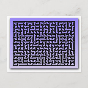 Dark Blue Maze Postcard