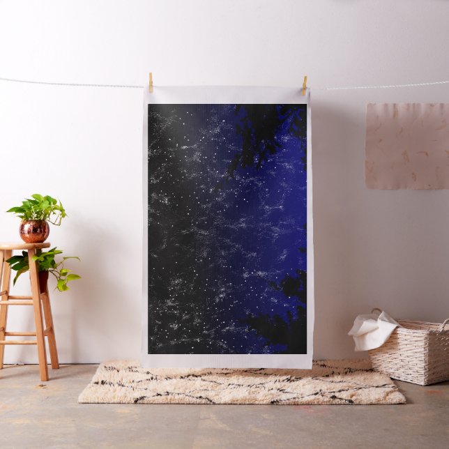 Dark Blue Midnight Galaxy Space Stars and Branches Fabric (In Situ)