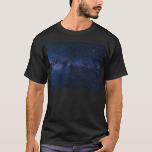 Dark Blue Milky Way Universe Stars Pattern T-Shirt