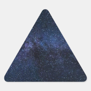 Dark Blue Milky Way Universe Stars Pattern Triangle Sticker