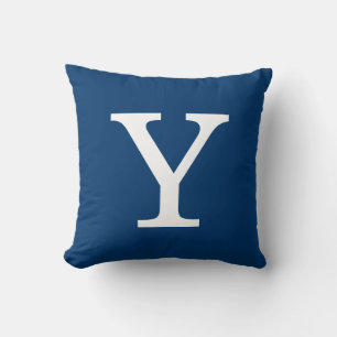 Dark Blue Monogram Cushion