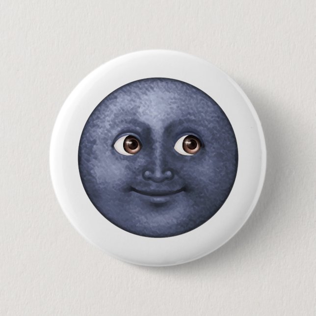 Dark Blue Moon - Emoji 6 Cm Round Badge (Front)