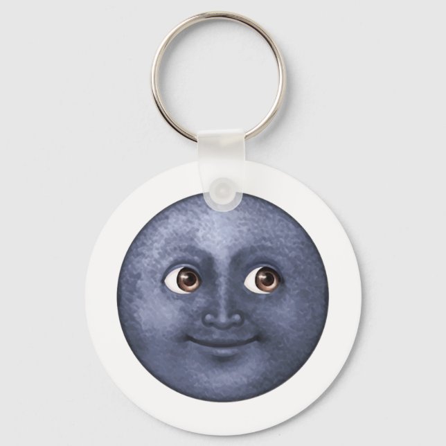 Dark Blue Moon - Emoji Key Ring (Front)
