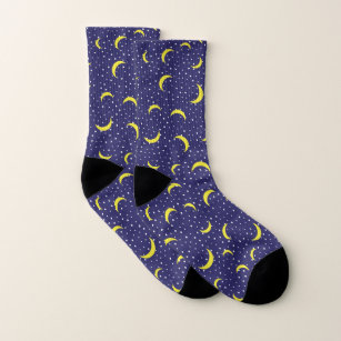 Dark Blue Moon Luna Night Socks