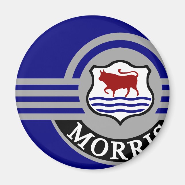 Dark Blue Morris Minor Fridge Magnet (Front)