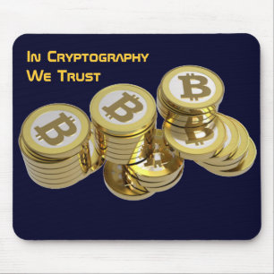 Dark blue mouse pad with BITCOIN - M4c
