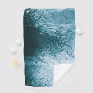 Dark Blue Ocean Waves Golf Towel