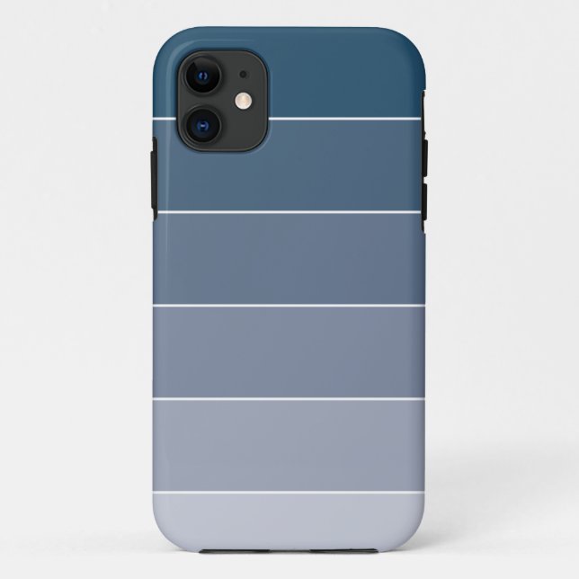 Dark Blue Ombré Stripes Case-Mate iPhone Case (Back)