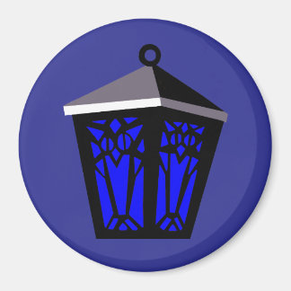 Dark Blue Owl Lantern Magnet