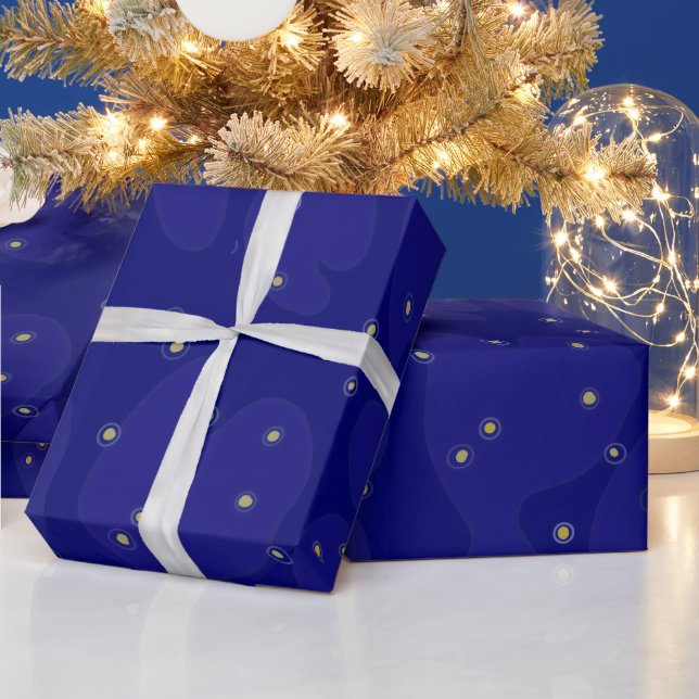 Dark Blue Paper with White and Yellow Dots (Holidays)