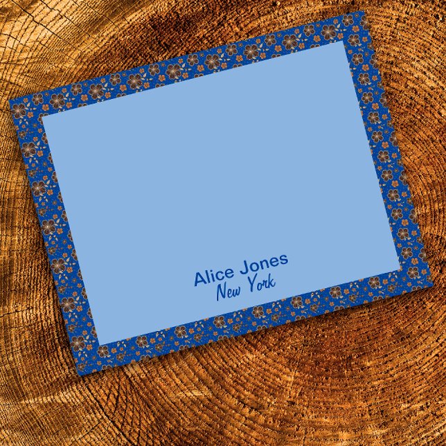 Dark blue  pattern brown natural flower   notepad (Creator Uploaded)