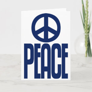 Dark Blue Peace Sign, Loudmouth Greeting Card
