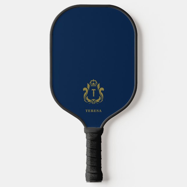 Dark Blue Pickleball Paddle Monogrammed (Front)