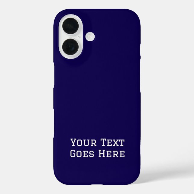 Dark Blue Plain Elegant Minimalist Calligraphy Case-Mate iPhone Case (Back)