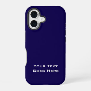 Dark Blue Plain Elegant Minimalist Calligraphy iPhone 16 Case