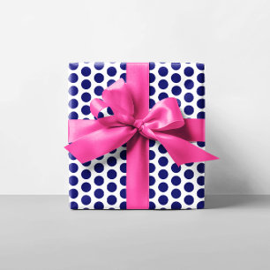 Dark Blue Polka Dots Wrapping Paper