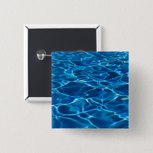 Dark Blue Pool Water  15 Cm Square Badge (Front & Back)