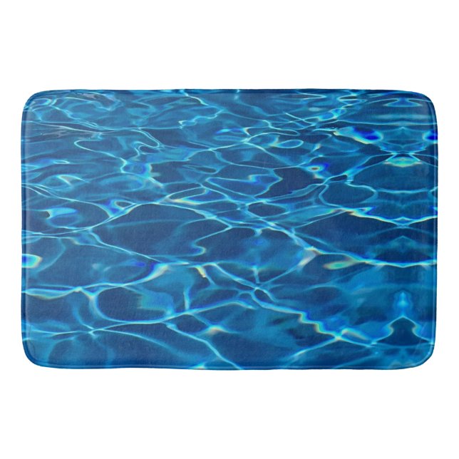 Dark Blue Pool Water  Bath Mat (Front)