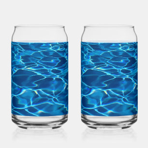 Dark Blue Pool Water  Can Glass