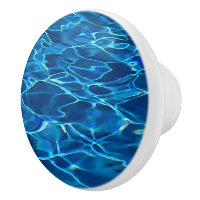 Dark Blue Pool Water  Ceramic Knob (Right)