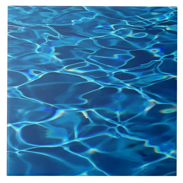 Dark Blue Pool Water  Ceramic Tile (Front)