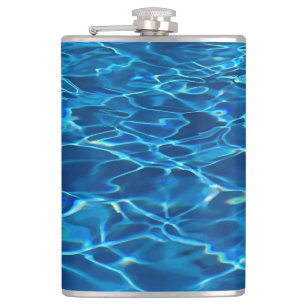 Dark Blue Pool Water  Hip Flask